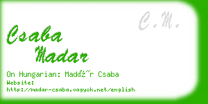 csaba madar business card